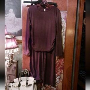 Dark Brown Long Sleeve 2 Pcs Set Xl